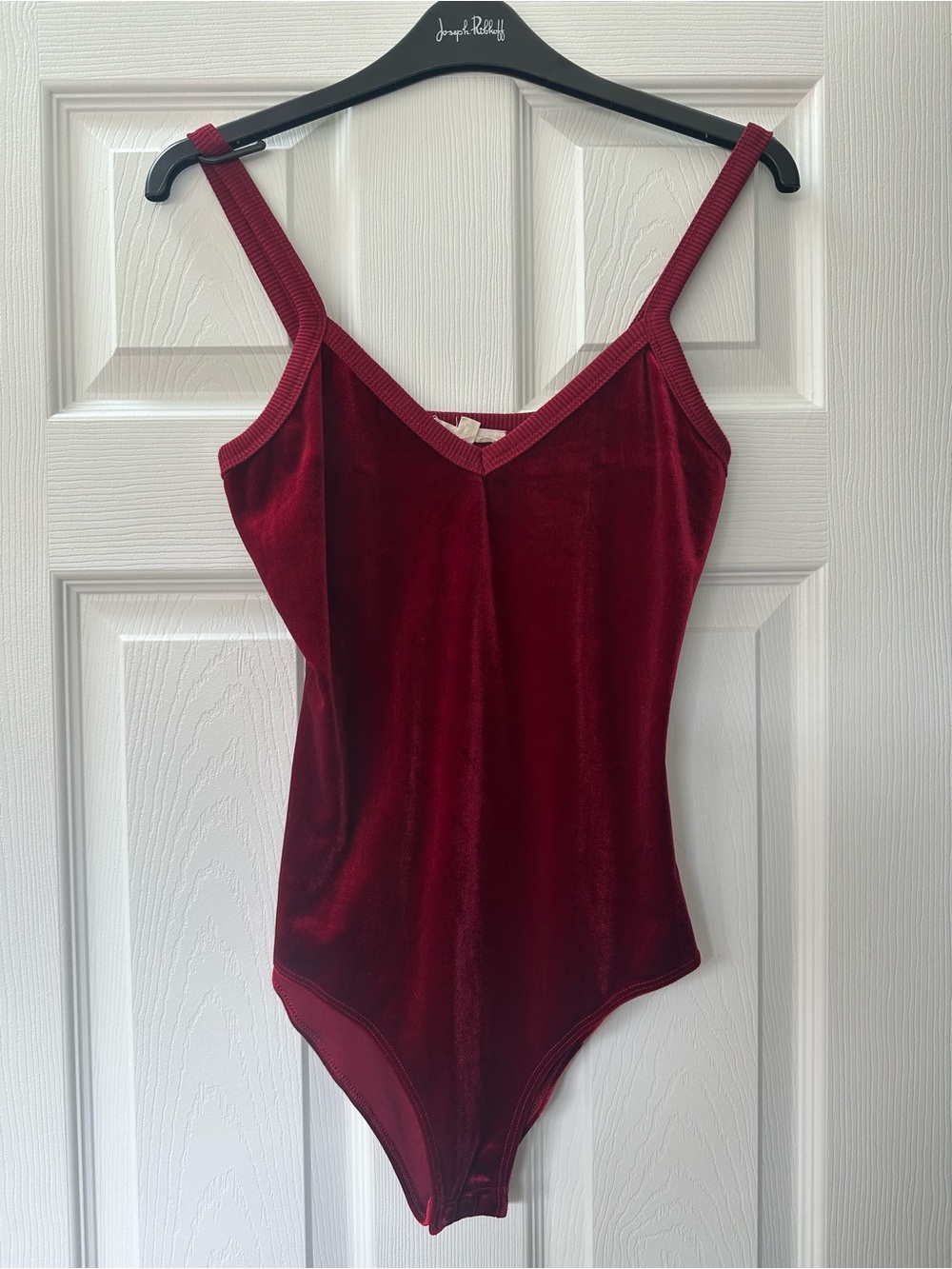 La Hearts Deep Wine velvet tank top bodysuit